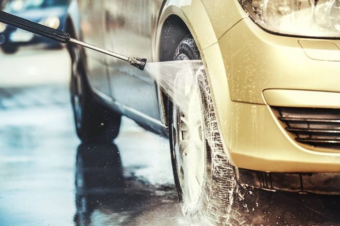 Washing car