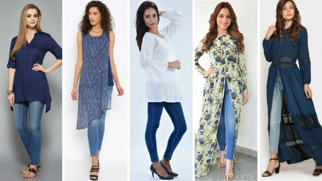 Kurti with jeans dress