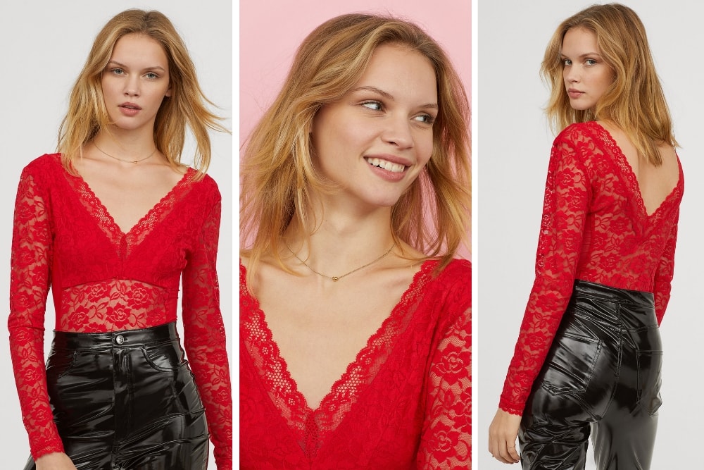 Long-sleeved Lace Bodysuit – Valentine Day (15/20)