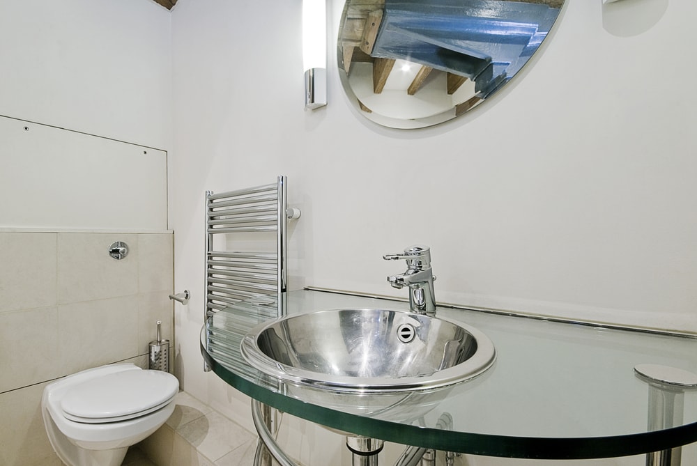 stainless steel bathroom