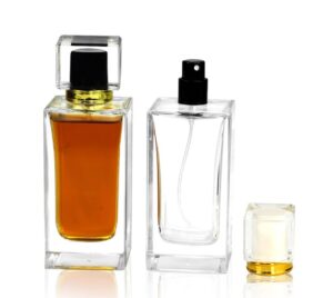 Elegant 100ml Clear Square Cologne Bottles for Men – Customizable and BPA-Free
