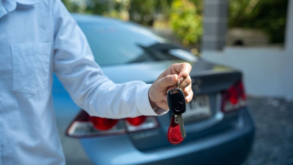 Renting a car from a travelers