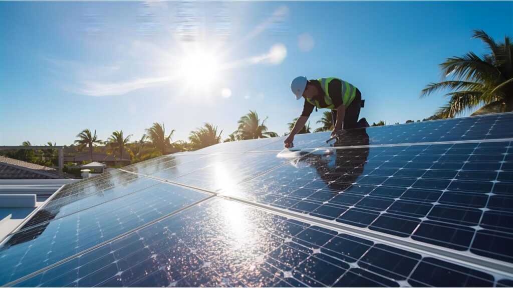 prepare solar panels Hope Island summer