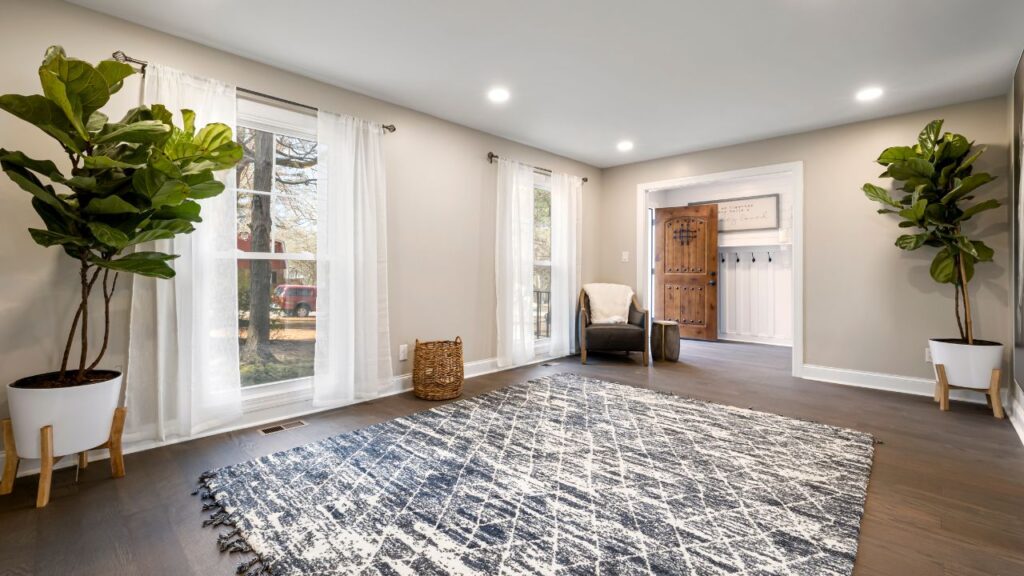 layer rugs on hard floors