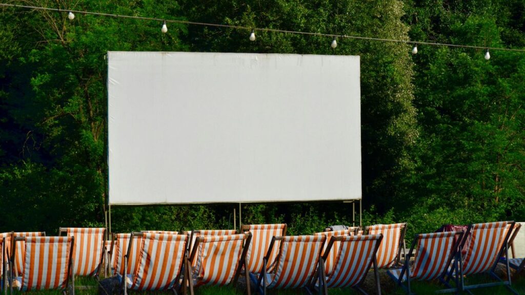patio outdoor cinema setup