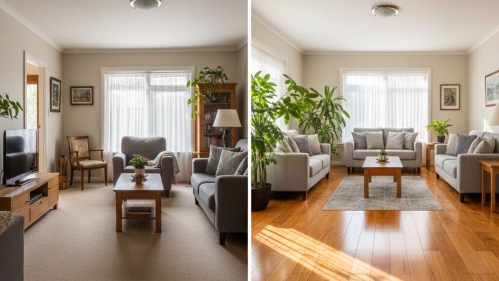 before and after timber flooring