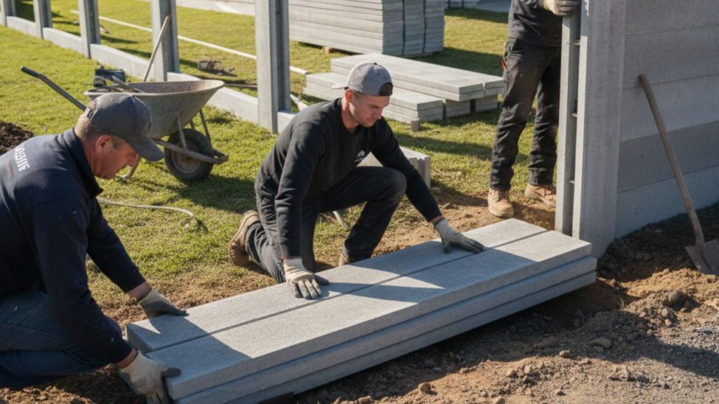 fence footing concrete sleepers