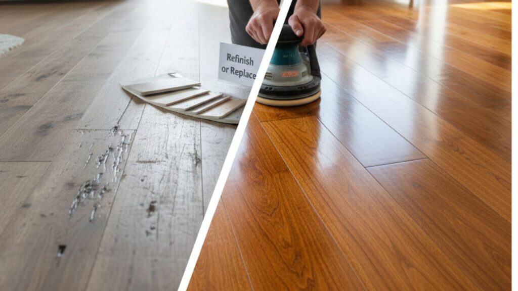 refinish or replace timber flooring