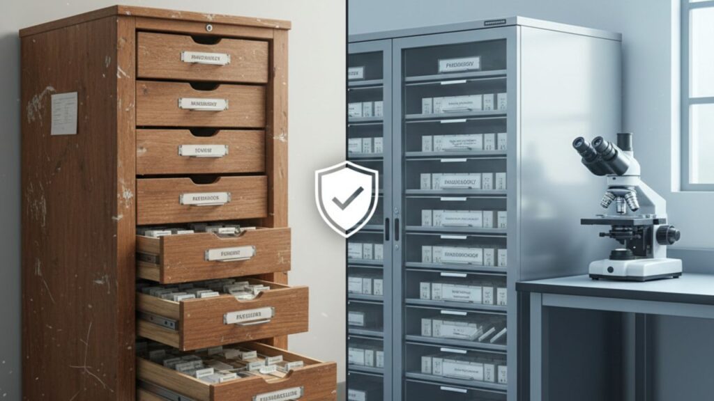 Replace Microscope Slide Cabinet