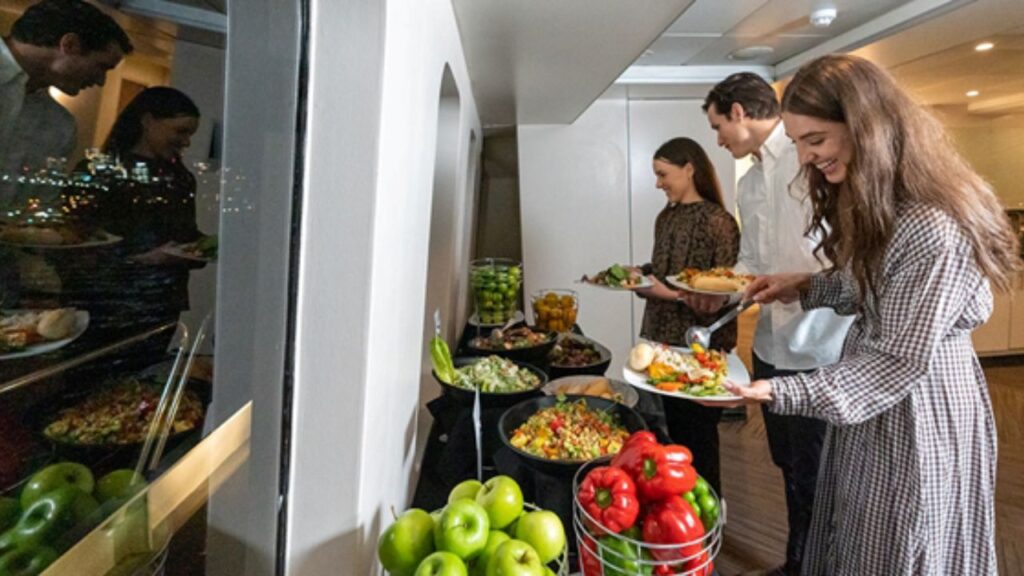 The buffet spread on board the Magistic II