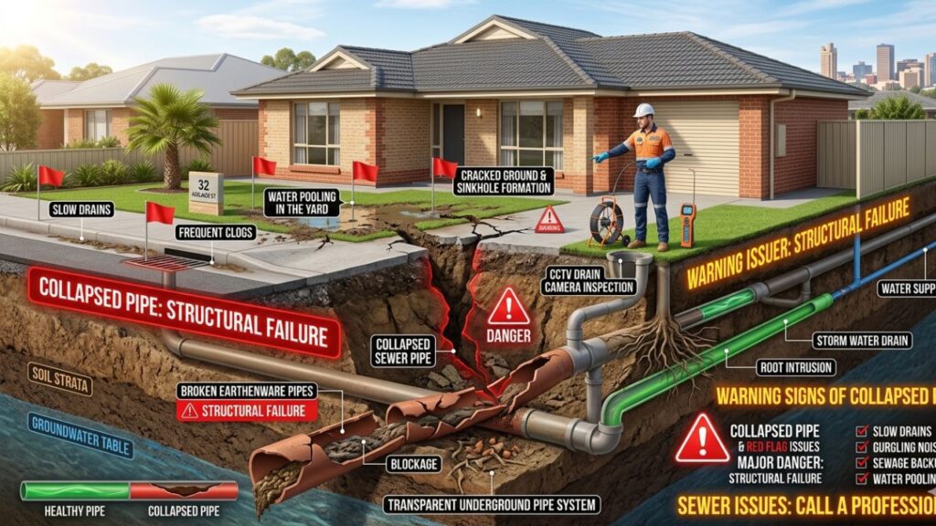 Collapsed Pipes Signs Adelaide