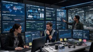 OT security protecting industrial networks, SCADA systems, PLCs, and operational technology infrastructure.