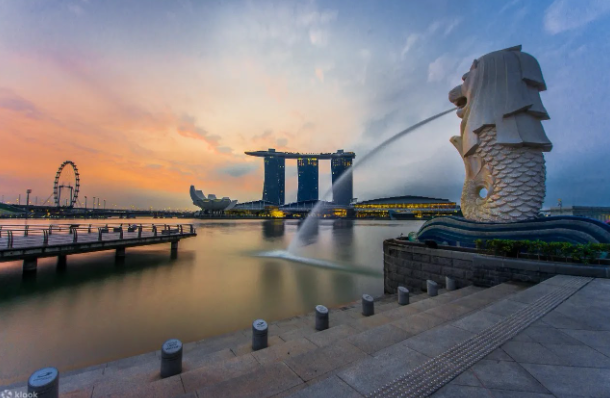 Merlion Park & Marina Bay in Singapore